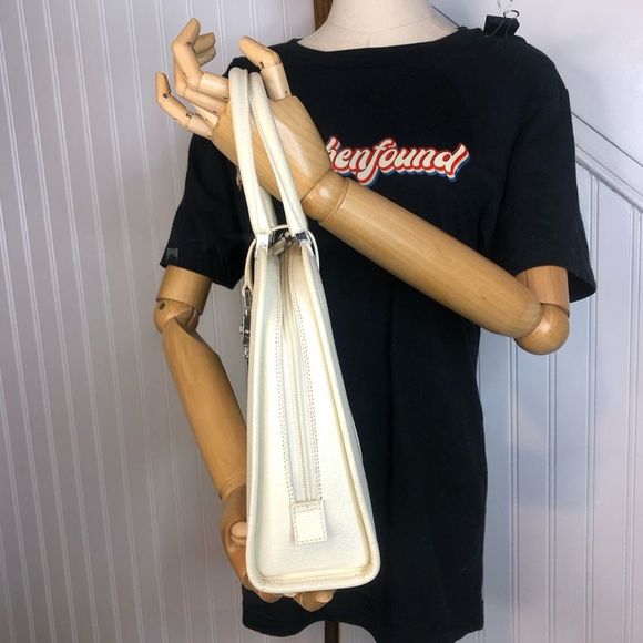 Vintage GUCCI Ivory Leather Satchel Self-Standing Silver Jackie Buckle Hand Bag - Picture 7 of 17
